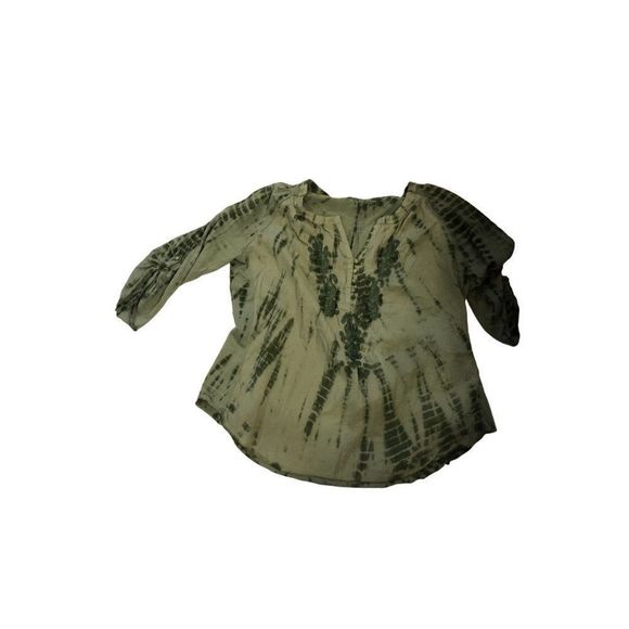 (5 for $25) Sage green 3/4 length sleeve tie-dye top size medium - Picture 5 of 7